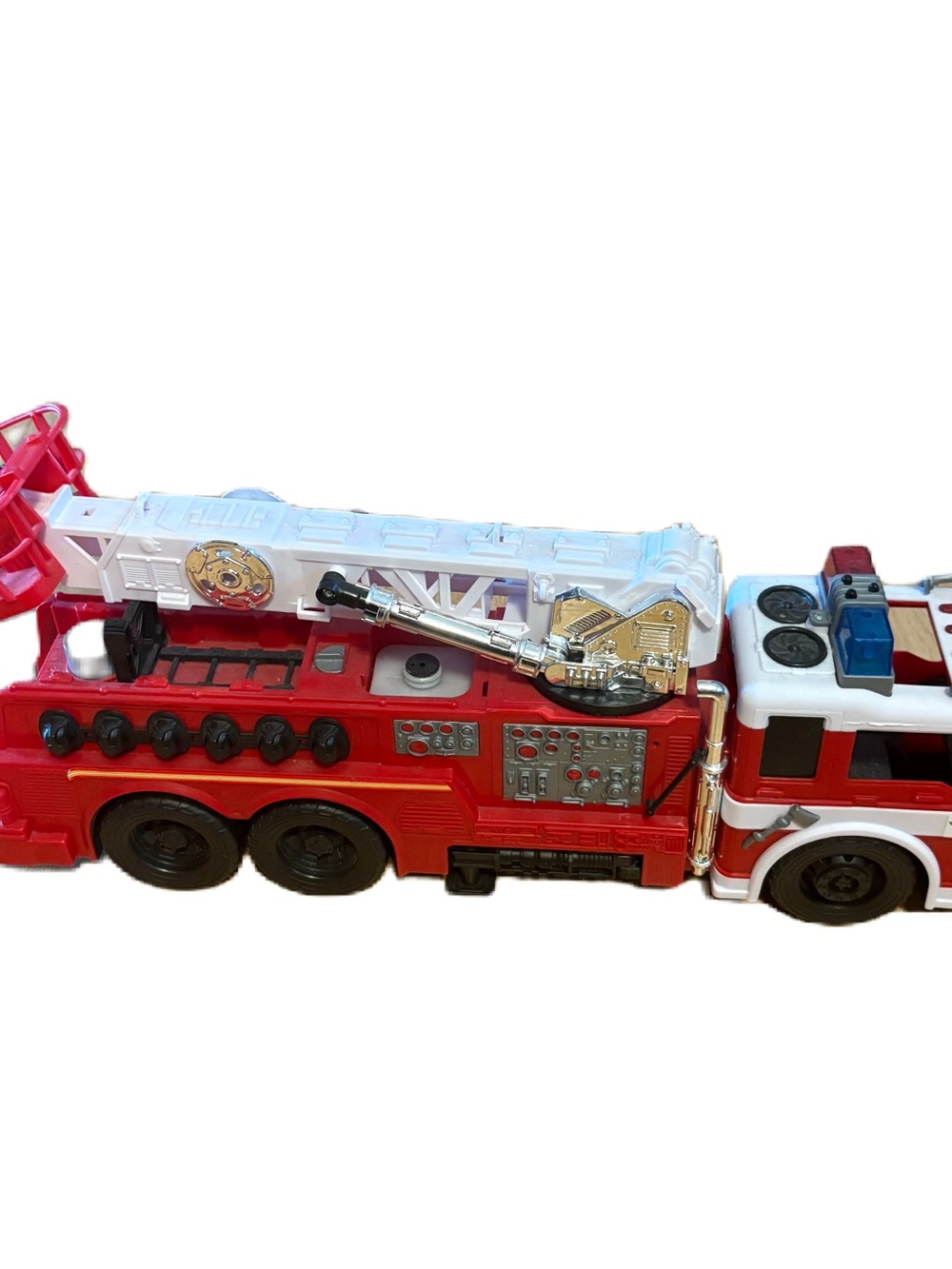 Fire Truck with Extendable White Ladder & Water Spray Kid Connection